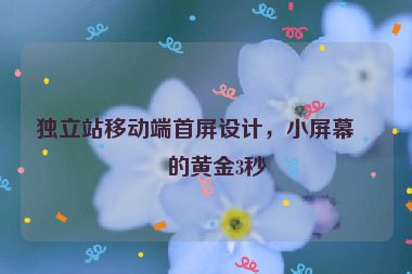 獨(dú)立站移動(dòng)端首屏設(shè)計(jì)，小屏幕上的黃金3秒