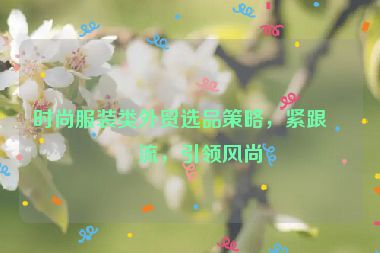 時尚服裝類外貿(mào)選品策略，緊跟潮流，引領(lǐng)風(fēng)尚