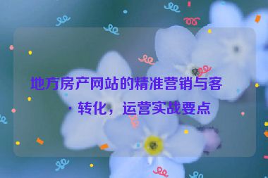 地方房產(chǎn)網(wǎng)站的精準(zhǔn)營(yíng)銷(xiāo)與客戶轉(zhuǎn)化，運(yùn)營(yíng)實(shí)戰(zhàn)要點(diǎn)