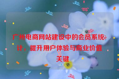 廣州電商網(wǎng)站建設(shè)中的會員系統(tǒng)設(shè)計，提升用戶體驗與商業(yè)價值的關(guān)鍵