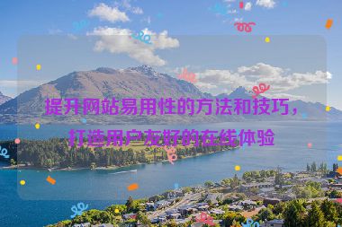提升網(wǎng)站易用性的方法和技巧，打造用戶友好的在線體驗(yàn)