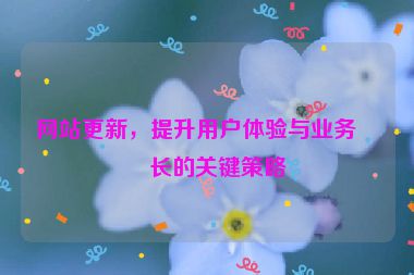 網(wǎng)站更新，提升用戶體驗(yàn)與業(yè)務(wù)增長的關(guān)鍵策略