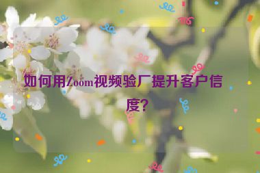 如何用Zoom視頻驗(yàn)廠提升客戶信任度？
