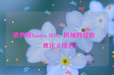 俄羅斯Yandex SEO，機(jī)械網(wǎng)站如何優(yōu)化Я排名？