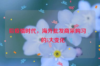 后疫情時代，海外批發(fā)商采購習(xí)慣的5大變化