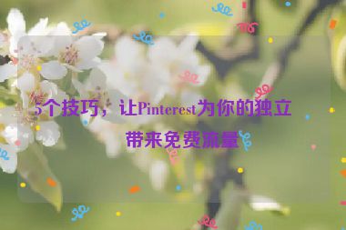 5個技巧，讓Pinterest為你的獨(dú)立站帶來免費(fèi)流量