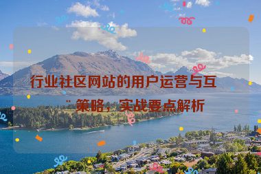 行業(yè)社區(qū)網(wǎng)站的用戶運(yùn)營(yíng)與互動(dòng)策略，實(shí)戰(zhàn)要點(diǎn)解析