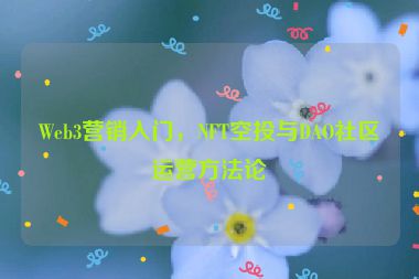 Web3營(yíng)銷入門，NFT空投與DAO社區(qū)運(yùn)營(yíng)方法論