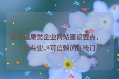 醫(yī)療健康類企業(yè)網(wǎng)站建設(shè)要點(diǎn)，打造專業(yè)、可信賴的在線門戶