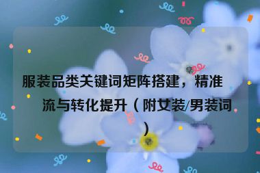 服裝品類關(guān)鍵詞矩陣搭建，精準(zhǔn)引流與轉(zhuǎn)化提升（附女裝/男裝詞庫(kù)）